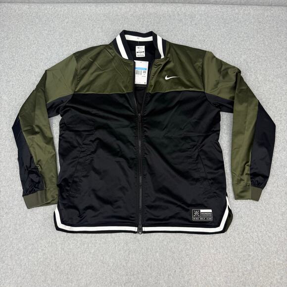 Nike Golf Jacket Men's Medium NGC Bomber FZ Black Green FQ1168-010 - Picture 1 of 4